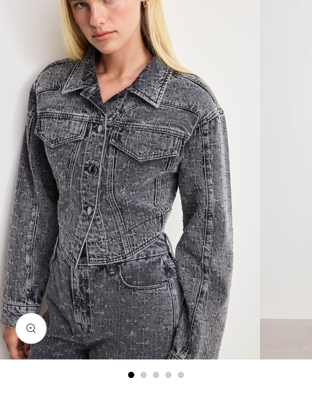 Good American Dolly Crystal Denim Jacket
